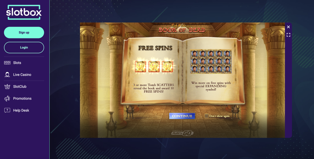 slotbox slot - book of dead